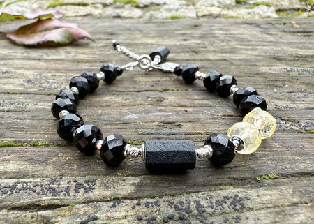 Bransoletka Turmalin Czarny Cytryn – tarcza i prosperity