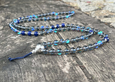 Mala Medytacyjna z Lapis Lazuli i Srebrem – Mądrość i Spokój