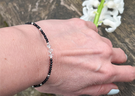 Bransoletka z Turmalinem i Diamentem Herkimer