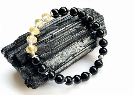 Bransoletka z turmalinem i cytrynem Ochrona i Bogactwo