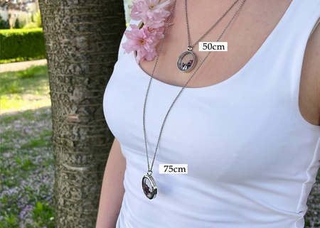 Medalion z kamieniami naturalnymi - czakra gardła