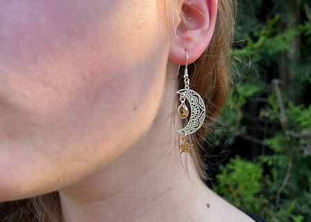 Kolczyki Luna z Cytrynem