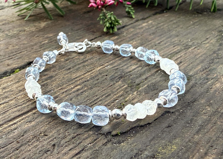 Bransoletka Topaz Niebieski Kamień Księżycowy – komunikacja i intuicja