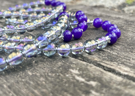 Mala Medytacyjna z Lepidoitem i Srebrem – Spokój i Harmonia