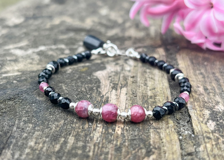 Bransoletka z Turmalinami i Srebrem 925