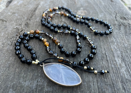 Mala naszyjnik  - Onyks, Tygrysie Oko