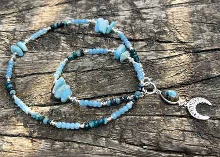 Naszyjnik Turmalin i Larimar - Lunula