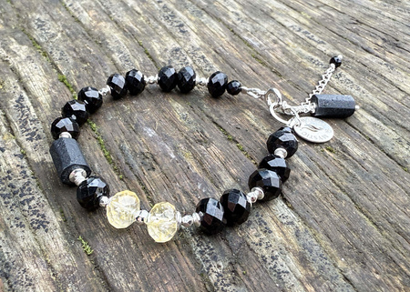 Bransoletka Turmalin Czarny Cytryn – tarcza i prosperity