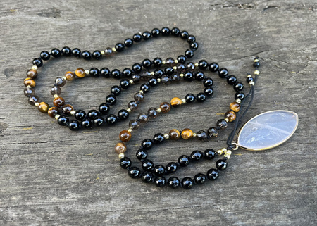 Mala naszyjnik  - Onyks, Tygrysie Oko