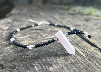 Naszyjnik z Czarnym Turmalinem i Różowym Kwarcem