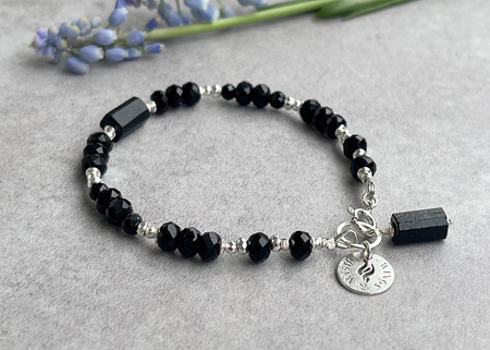 Czarny Turmalin bransoletka Ochrona wrażliwej duszy