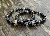 Czarny Turmalin Bransoletka z Koroną