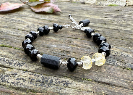 Bransoletka Turmalin Czarny Cytryn – tarcza i prosperity