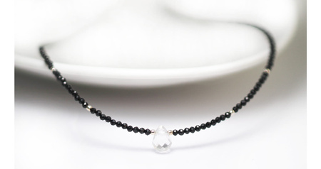 Naszyjnik z Czarnym Turmalinem i Kryształem - Niebo i Ziemia
