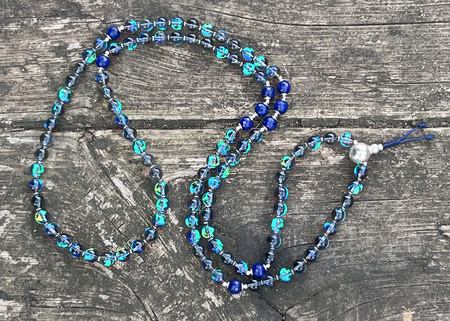 Mala Medytacyjna z Lapis Lazuli i Srebrem – Mądrość i Spokój