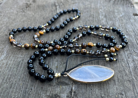 Mala naszyjnik  - Onyks, Tygrysie Oko