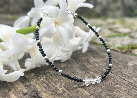 Bransoletka z Turmalinem i Diamentem Herkimer