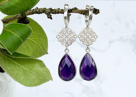 Kolczyki Ametystowe - Spokój i Równowaga