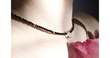 Naszyjnik z Czarnym Turmalinem i Kryształem - Niebo i Ziemia