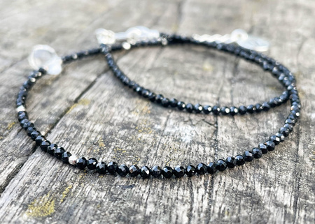Naszyjnik z Czarnym Turmalinem i Kryształem - Niebo i Ziemia