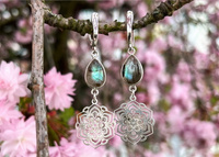 Kolczyki z Labradorytem - Mandala