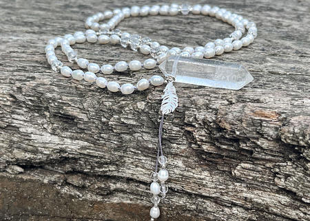 Mala z Pereł i Kryształu Górskiego do Medytacji