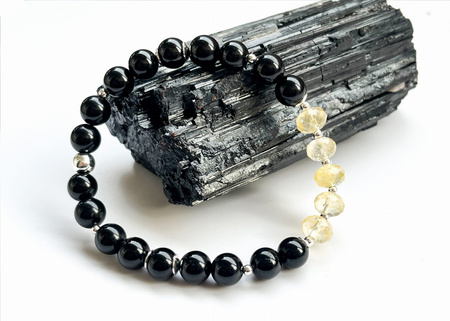 Bransoletka z turmalinem i cytrynem Ochrona i Bogactwo