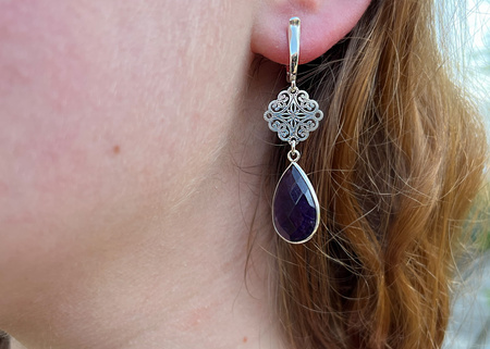 Kolczyki Ametystowe - Spokój i Równowaga