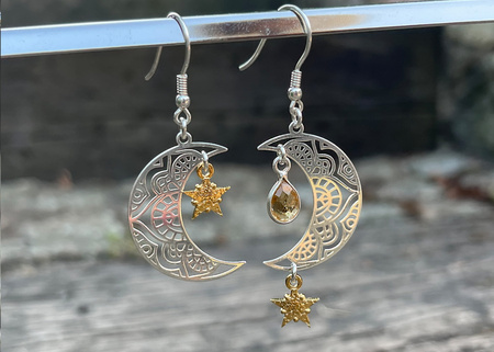 Kolczyki Luna z Cytrynem