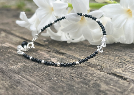 Bransoletka z Turmalinem i Diamentem Herkimer