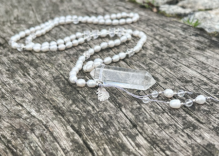 Mala z Pereł i Kryształu Górskiego do Medytacji