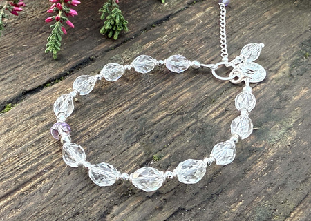 Bransoletka Kryształ Górski Ametyst – czystość intuicji