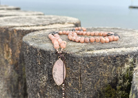 Medytacyjna Mala Boho – Kamień Słoneczny i Kwarc Dymny