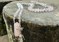 Mala do medytacji z Kwarcem Różowym i Kryształem Górskim