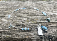 Naszyjnik z Labradorytem i Akwamarynem – Make a Wish