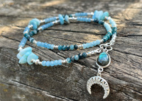 Naszyjnik Turmalin i Larimar - Lunula